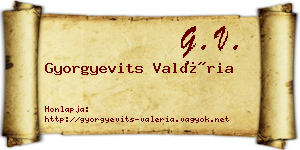 Gyorgyevits Valéria névjegykártya